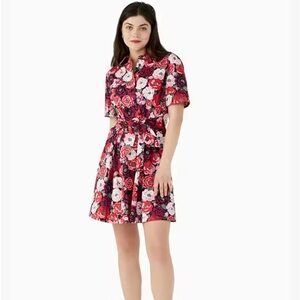 Kate Spade Rosette Blossom Tie Waist Shirt Dress size XLarge